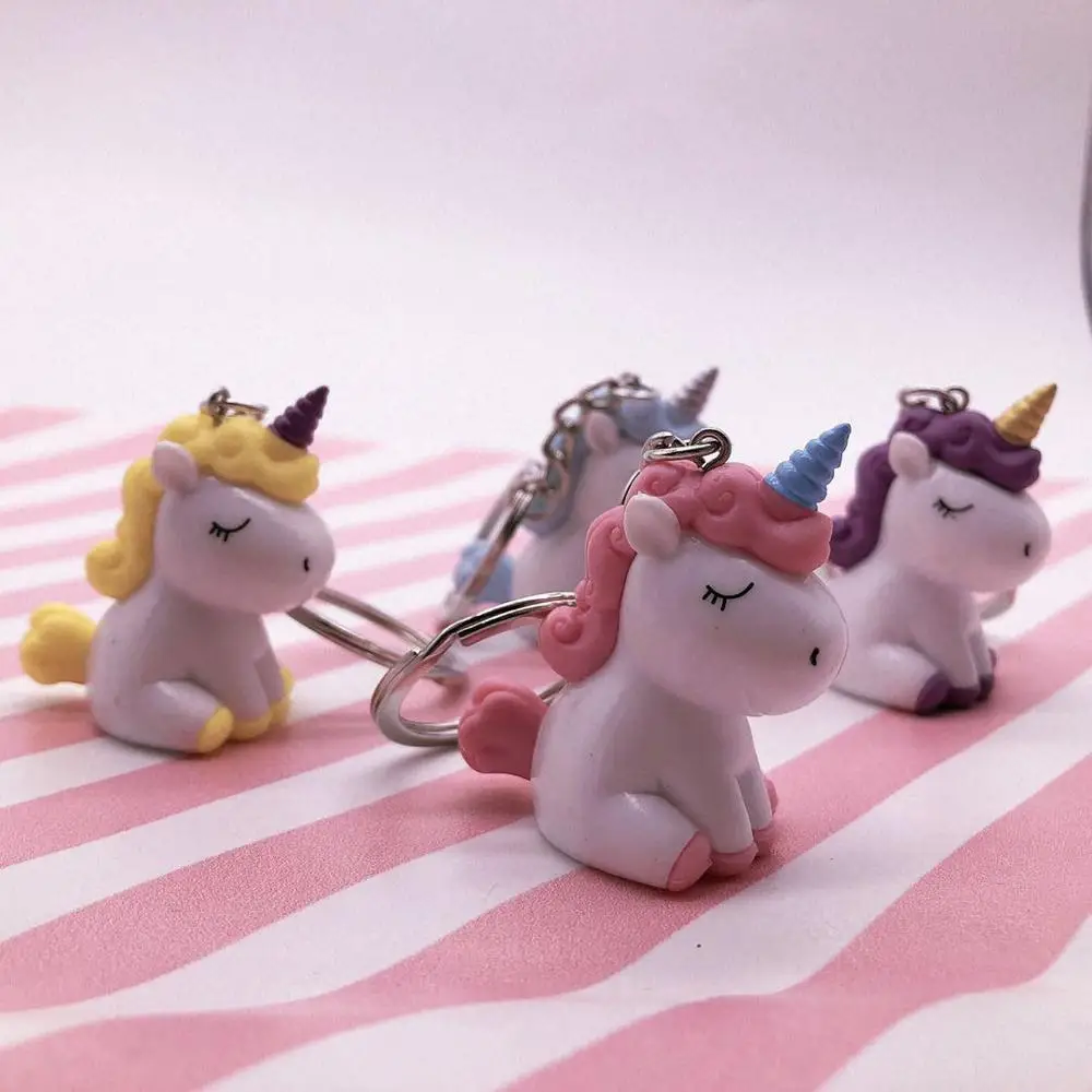 Брелки для ключей с куклой-единорогом Женский мультяшный брелок куклой розового