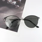 Очки солнцезащитные фотохромные с защитой от сисветильник, для мужчин и женщин, винтажные круглые металлические очки для компьютерных игр