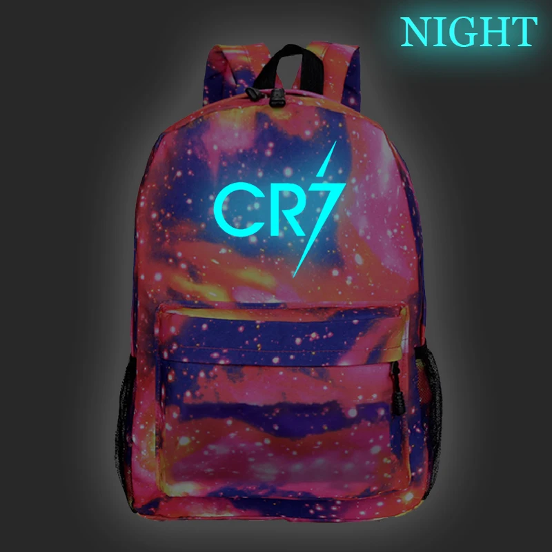 

Hot Cristiano Ronaldo CR7 Luminous Backpack Boys Girls School Bags Fashion Night Glow Laptop Knapsack Teens Rucksack for Kids