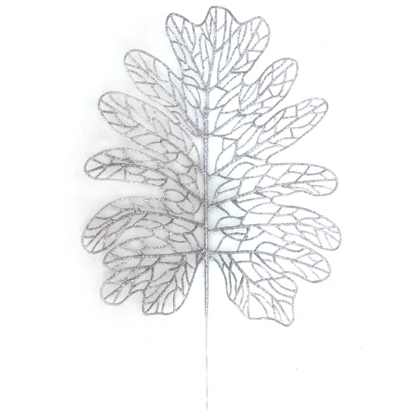 Silver B Christmas Tree Decoration Flower Grass Leaf Hollow Flash Grass Fake Flower Home Party Happy New Year Decoration Gold Silver 40cm - Цвет: Silver B