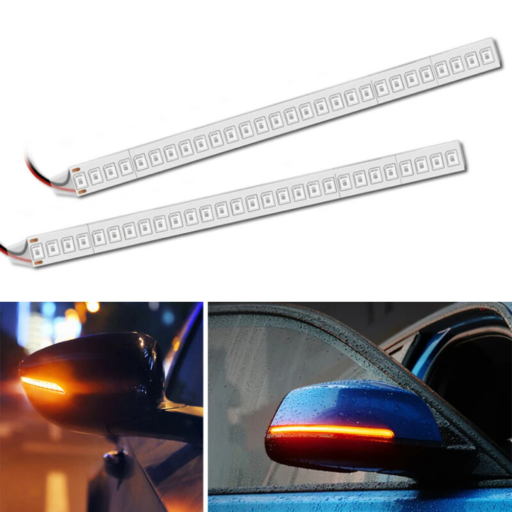 Автомобильное зеркало заднего вида 2 шт. 12 в постоянного тока светодиодная полоса