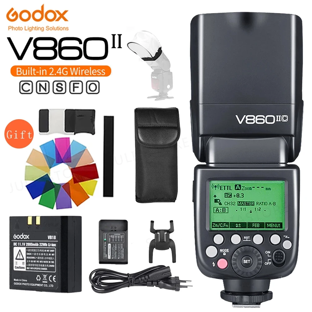 

Godox Ving V860II V860II-O S C N F TTL HSS 1/8000 batteria agli ioni di litio TTL Speedlite Flash per Olympus Panasonic Sony Can