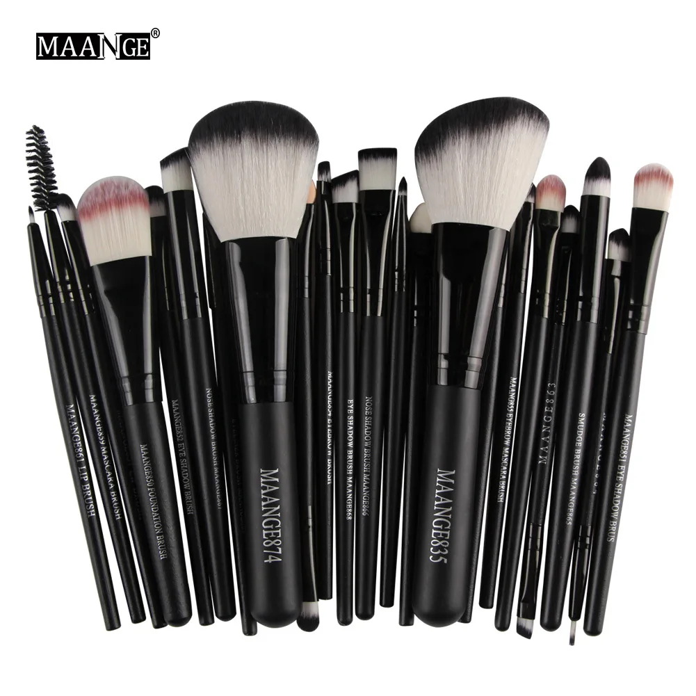 22pcs MAANGE, 22 шт., набор кистей для макияжа, основа для лица, пудра, румяна, тени для век, губы, кисти для макияжа, инструмент, лучшие продажи, продуктов - Handle Color: 22pcs