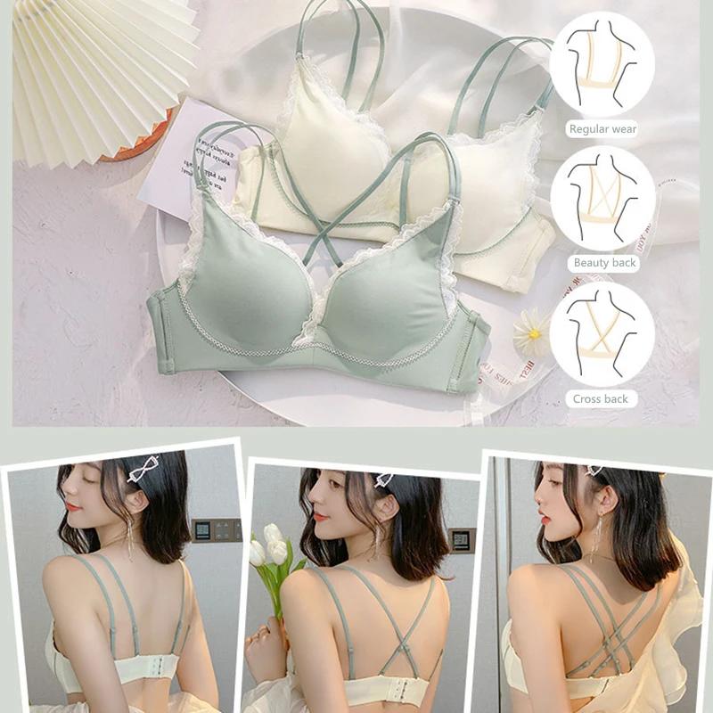 Women's Underwear New Product Beautiful Back Gather Bra Push Up Bras For Small Breasts Lace Edge Without Steel Ring Push Up Bra