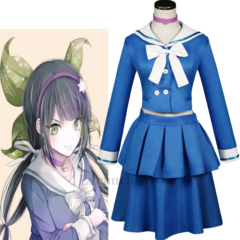 

Chabashira Tenko Cosplay Costume Danganronpa V3 Killing Harmony Tenko Anime Women Blue School Uniform Outfit Dress Sailor Suit