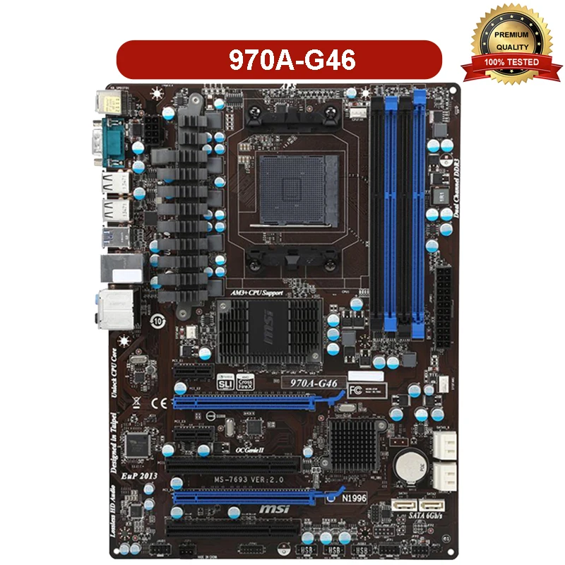 Разъем AM3/AM3 + для материнской платы MSI 970A-G46 DDR3 32 Гб AMD FX/Phenom II/Sempron PCI-E 2 0 б/у