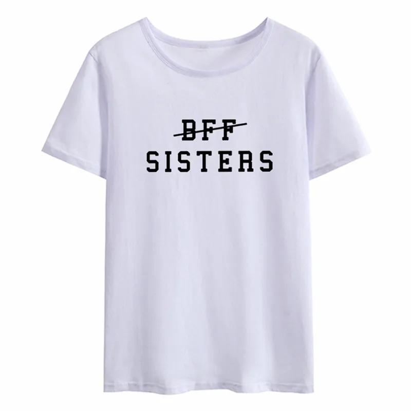 Женская футболка с принтом монограммы Bff Sister летняя модная повседневная в стиле