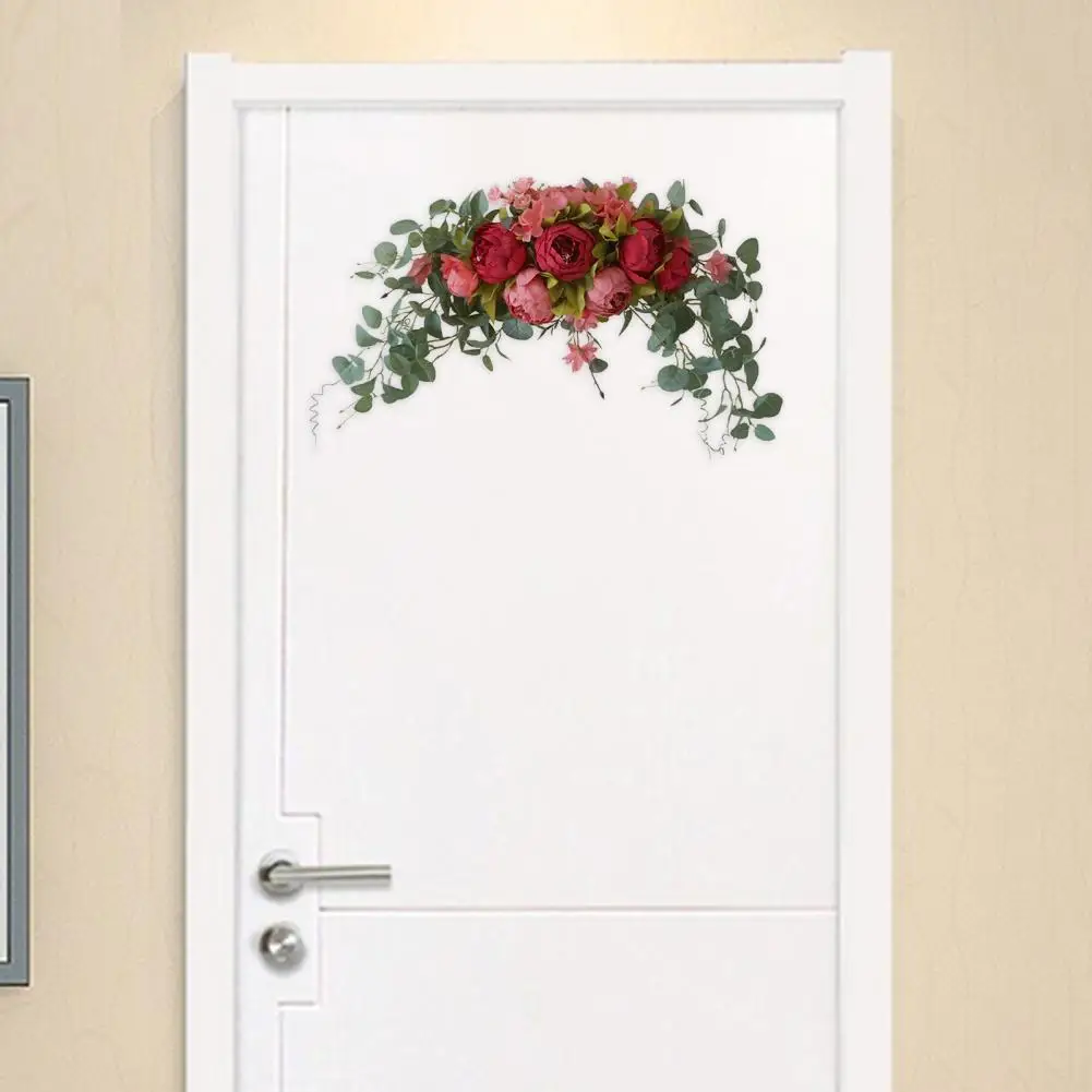 Guirnalda Artificial con rosas de imitaci&oacute;n para sala de estar, port&aacute;til, llamativa, 2 colores-2