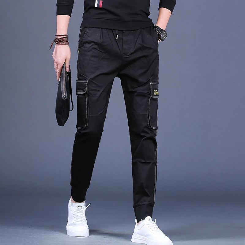 

New Men's Cargo Pants Hip Hop Green Multiple Pocket Male Joggers Trousers Fashion Streetwear Cotton Casual Pants