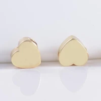 diy5mm love heart shaped small hole copper beads electroplated real gold glossy beads necklace bracelet earrings accessories