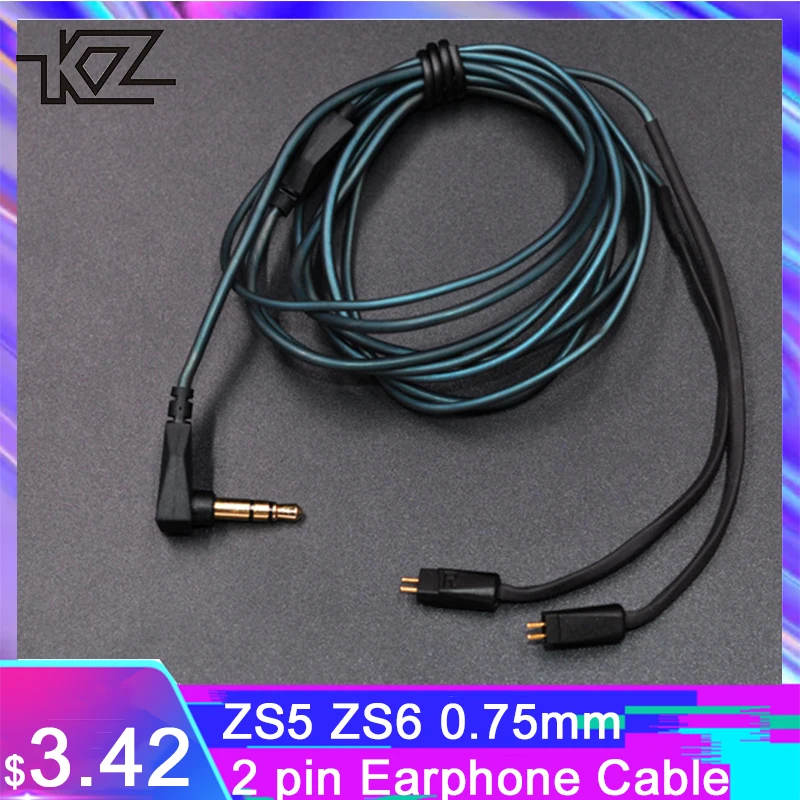 KZ ZS5 ZS6 0,75 мм 2 pin кабель для наушников Замена DIY Аудио кабель с микрофон с высокой четкостью