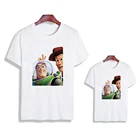 Ковбой Вуди с рисунком Базза Лайтера одежда для улицы; История игрушек, принт; Семейный комплект для мамы и футболка с длинным рукавом лето мода для маленьких девочек мальчиков братьев и сестер родителей одежда