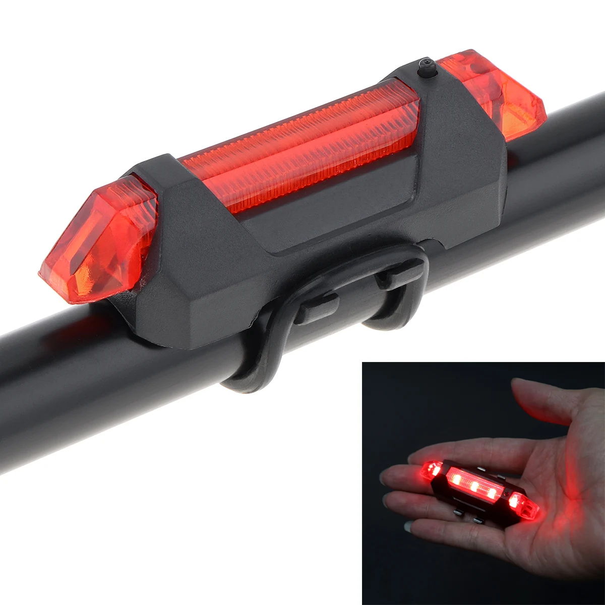 

Waterproof 4 Mode Rear Bicycle Taillight Red 5 LED USB Rechargeable Mountain Bike Cycling Lamp Light for Safety Warning Lighting