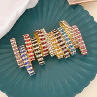 colorful rhinestone elastic chain bracelets fashion temperament bracelet for women 2021 trendy jewelry
