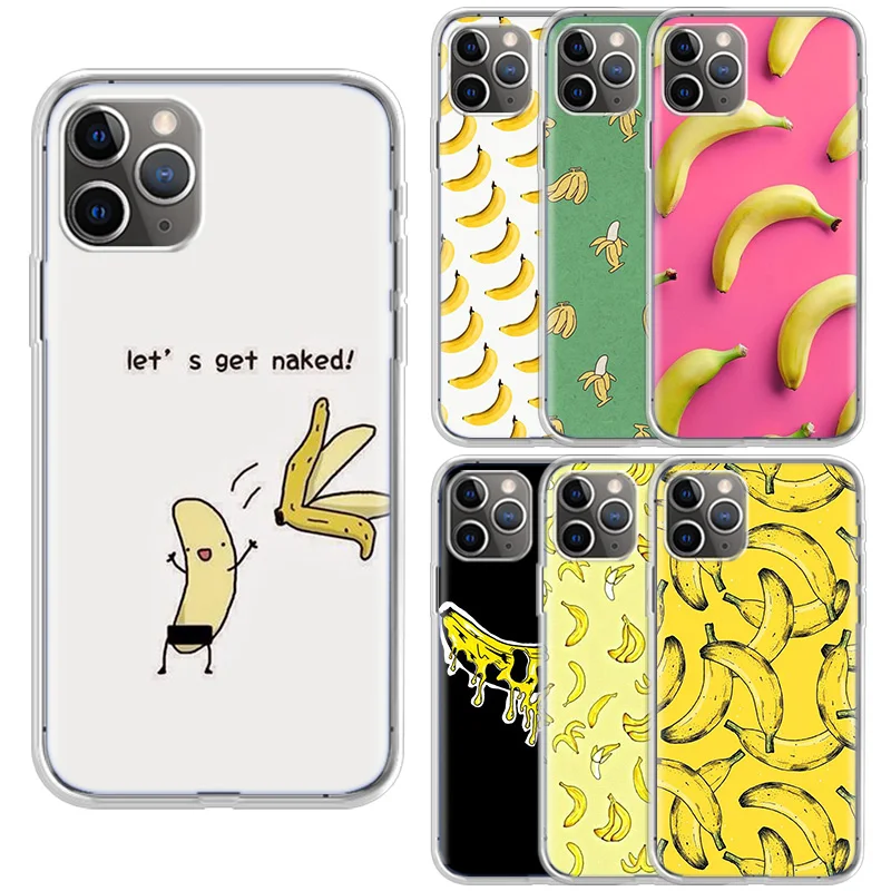 

Funny Banana Phone Case For iPhone 11 Pro Max 12 Mini XR X XS SE 2020 6 6S 7 8 Plus 5 5S Soft Silicone Back Cover Fundas Cases