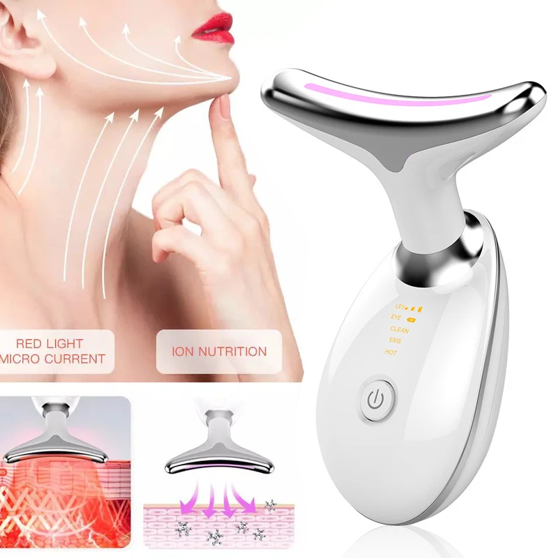 

Ultrasonic Skin Scrubber Facial Cleansing Anti Wrinkle Blackhead Remover Neck Beauty Device EMS LED Facial Massager EMS