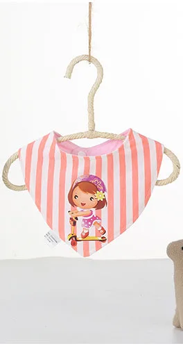 Pink stripe 1 Детские нагрудники из хлопка в полоску с рисунком из мультфильма; нагрудник с принтом; треугольный нагрудник; Детский шарф для новорожденных; детские вещи для кормления - Цвет: Pink stripe 1