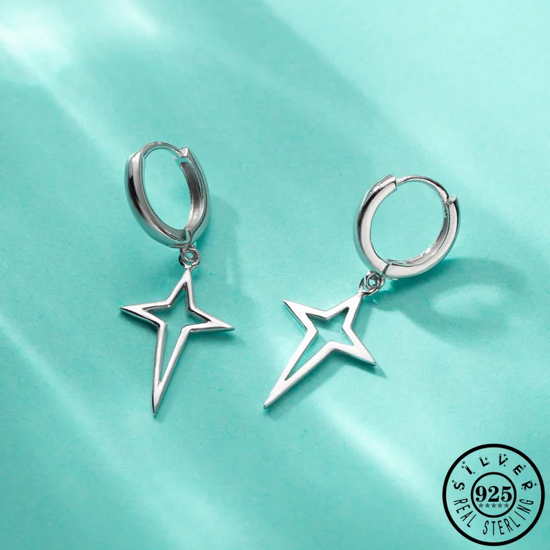 Модные серьги кольца с крестиком золотого цвета для женщин из стерлингового