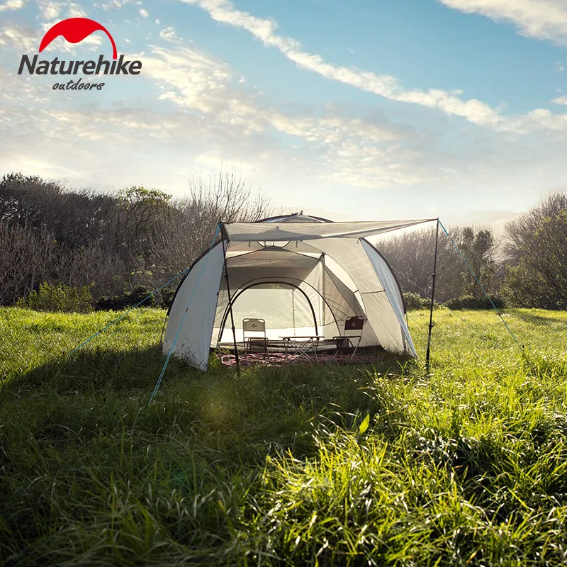 Палатка Naturehike туристическая на 3 человек 210T полиэстер серебристое покрытие