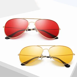 Classic Retro Pilot Ocean Goggles Sunglasses For Women Men Unisex Metal Red Sun Glasses Summer Drivi