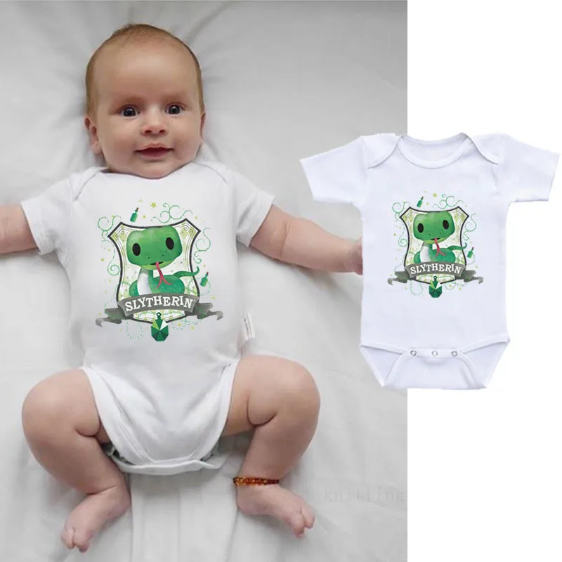 

Lovely Green Snake Print Baby Bodysuits Summer Clothes For Boys Girls Infant Jumpsuits Cotton 0-24Months Short Sleeve Outfits