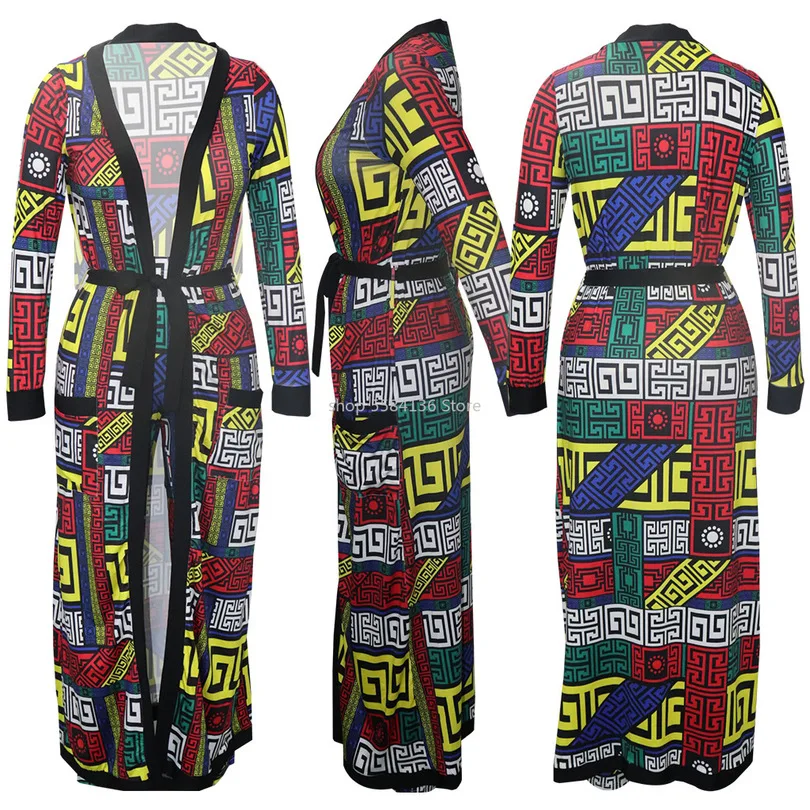 2020 Новые африканские свободные размеры Модные Полосатые широкие брюки с длинным