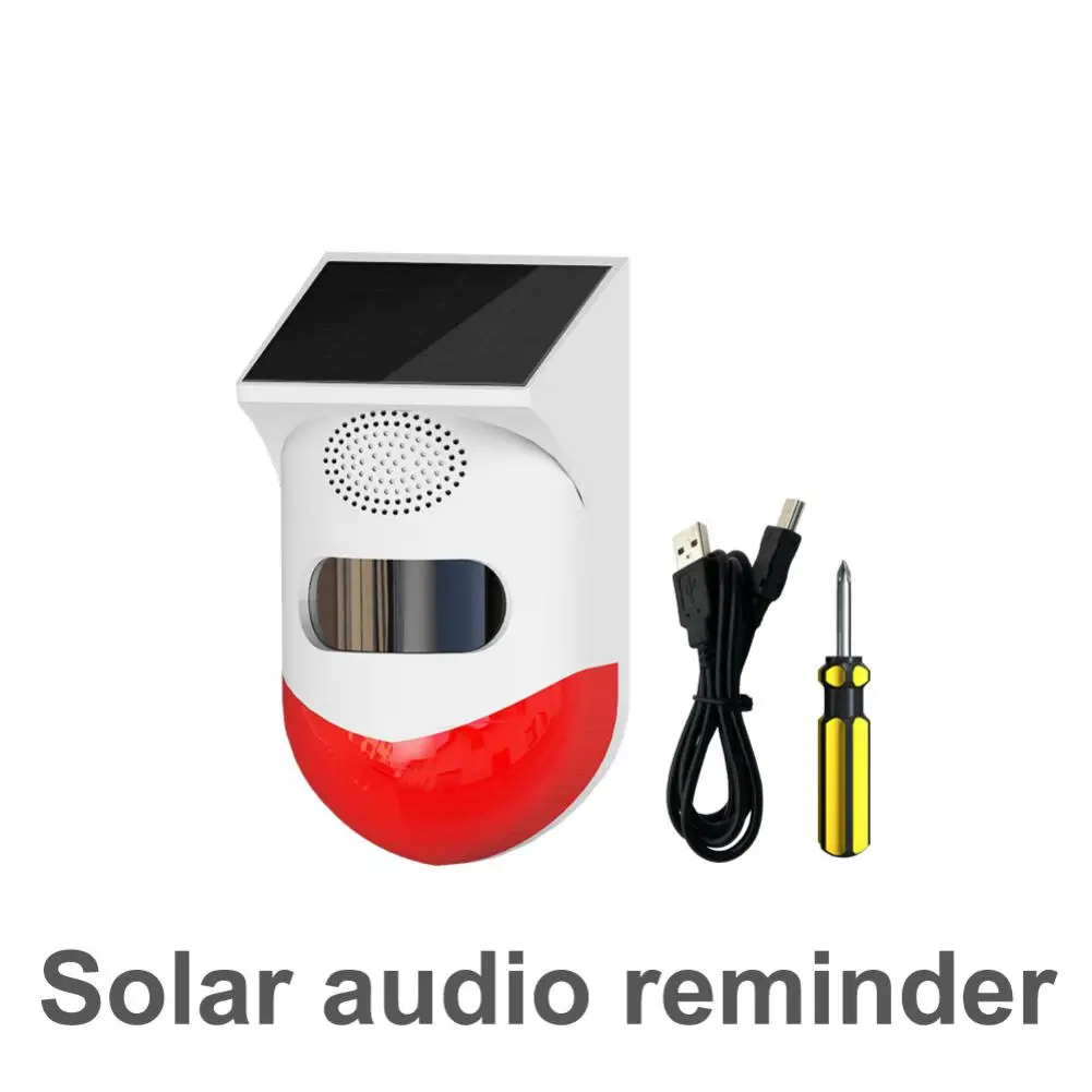 

Solar Outdoor PIR Alarm System Human Body Sensor ​Infrared Detector Smart Wireless Solar Panel Powered High Quality Alert 2021