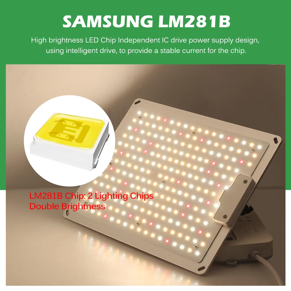 Квантовая светодиодная фитолампа Samsung LM281B 400 Вт 600 полный спектр для теплицы