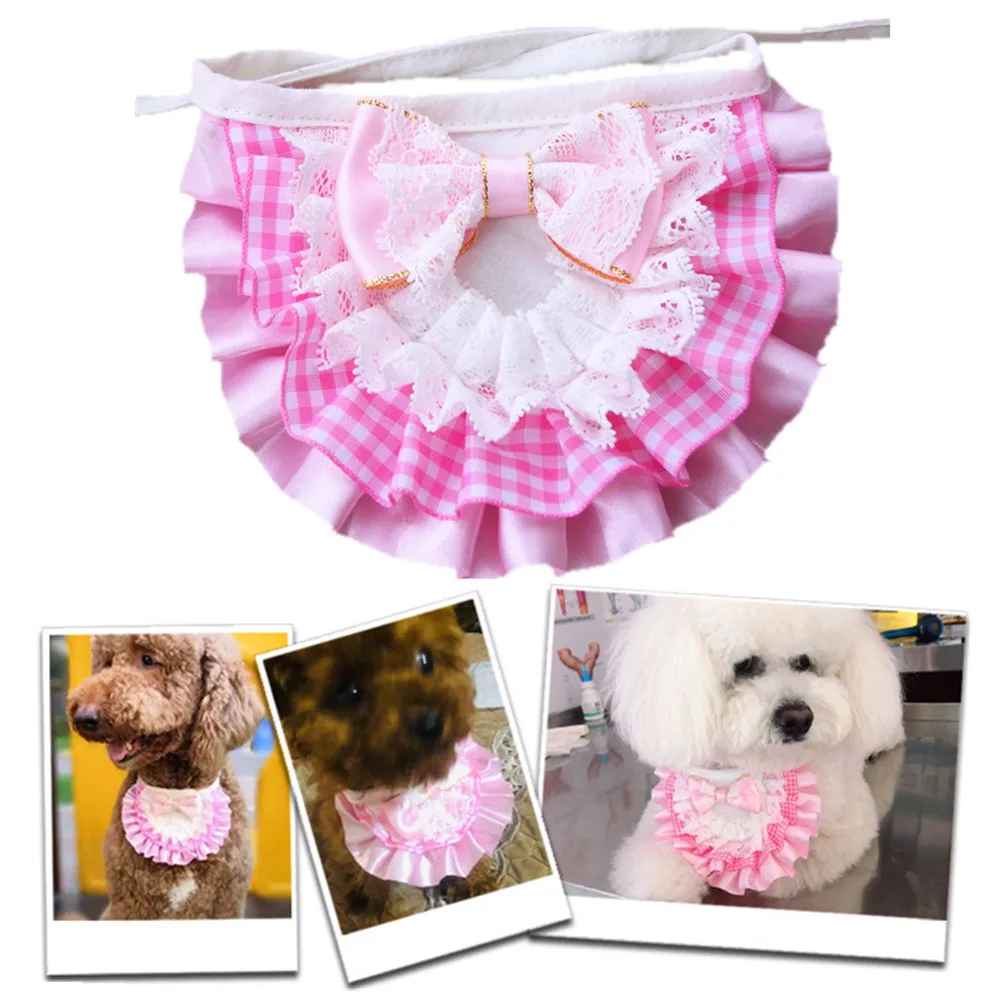 Нагрудники собака щенок Кот кружевной платок носовой шарф аксессуар страна