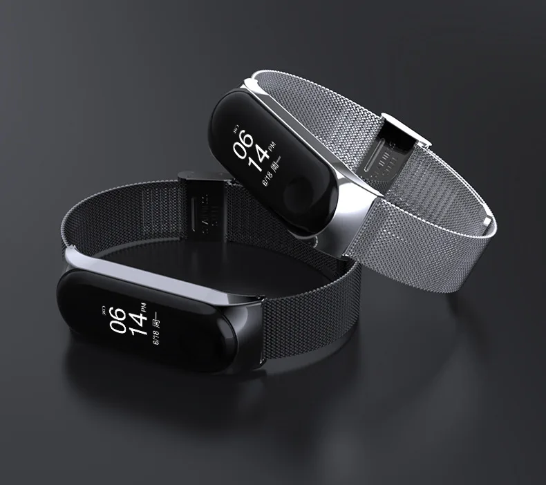 2 в 1 для Xiaomi Mi Band 3 4 металлический ремешок из нержавеющей стали Miband роскошный