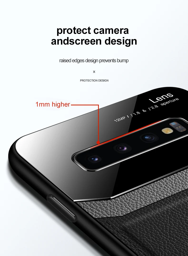 

Phone Case for Samsung Galaxy S10 Plus Case Organic PC Retro Leather Back Cover for Samsung S10 Plus Shockproof Soft Case S10+