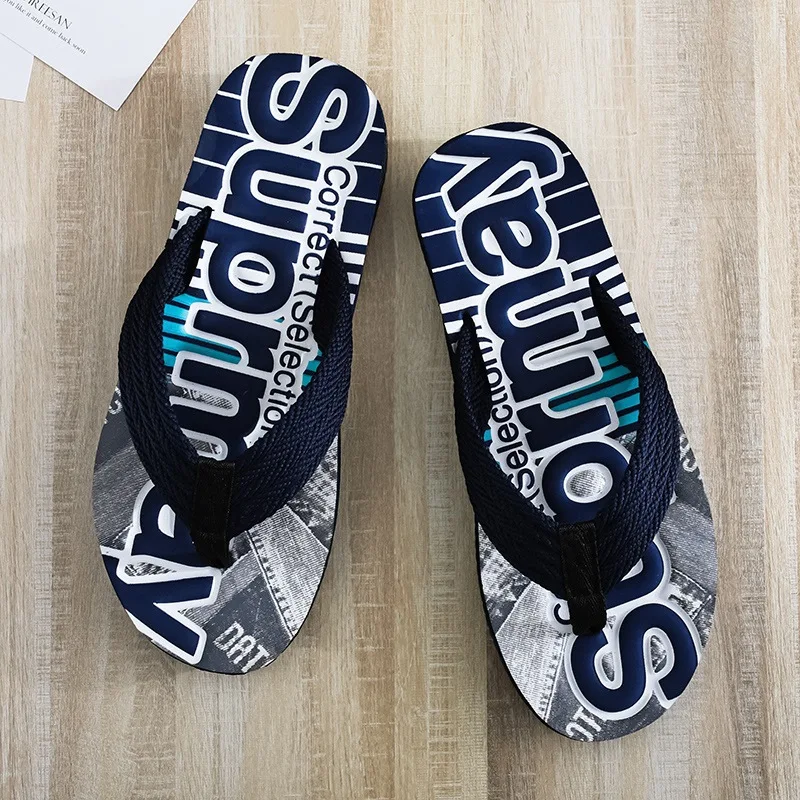 

Flip-flops men's trend 2021 new fashion outer wear beach slippers men's personalized flip-flop sandals slippers mens shoes