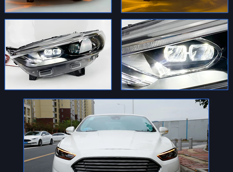 Головной фонарь для Ford Fusion Mondeo 2013- фары Противотуманные фары Дневные ходовые огни DRL H7 светодиодный Биксеноновая лампа автомобильные аксессуары