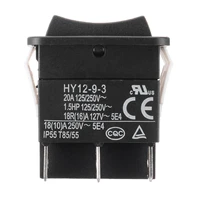 new push button switch hy12 9 3 model 6 pins industrial electric rocker on off arc switch 125250v 1820a