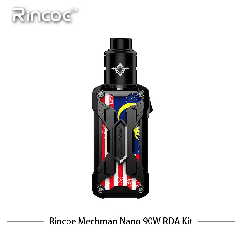 Оригинальный Rincoe Mechman коробка mod Nano RDA комплект Электронная сигарета с 90 Вт Выход