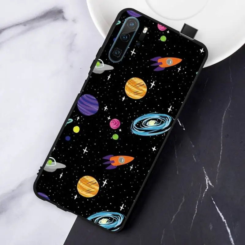 

Outer Space Planet Stars Moon Spaceship Phone Case For Huawei honor Mate P 10 20 30 40 Pro 10i 9 10 20 8 x Lite