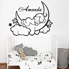 Виниловые самоклеющиеся виниловые обои с изображением маленького ангела, Луны, облаков для детских комнат