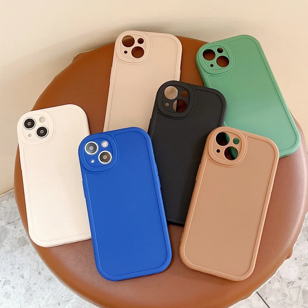 

10 шт./лот мягкий матовый чехол для телефона iphone 11 12 13 Pro Max XS X XR 7 8 Plus SE 2020 противоударный чехол-бампер карамельных цветов