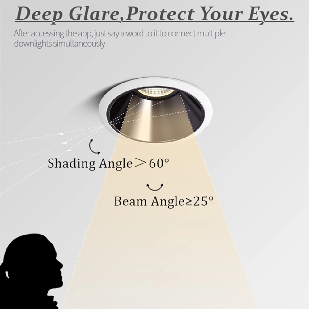 DBF-foco empotrable LED para techo de cocina y sala de estar, foco redondo con ajuste de ángulo de 45 grados, 7W, 12W, 15W, novedad de 2021
