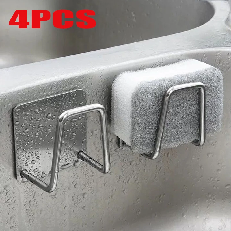 Kitchen Sponges Holder Self Adhesive Sink Drain Drying Rack 304 Stainless Steel Storage Accessories | Дом и сад