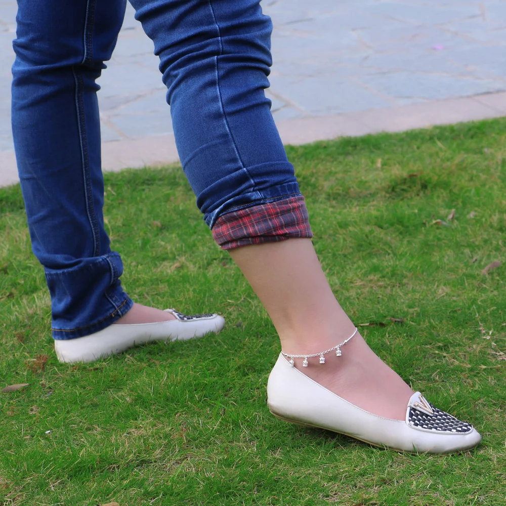 Fashion women silver anklet 925 sterling ankle bracelet summer beach jewelry original crown sandals bijoux | Украшения и