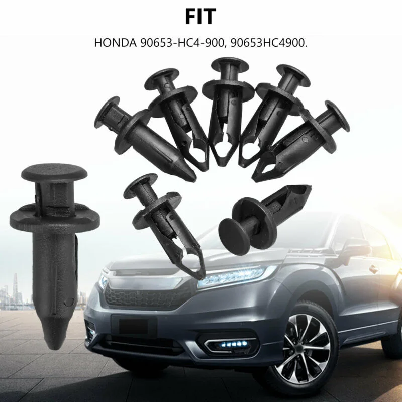 body rivets fender clips for honda 90653 hc4 900 kit part 100pcs 90653hc4900 atv black free global shipping