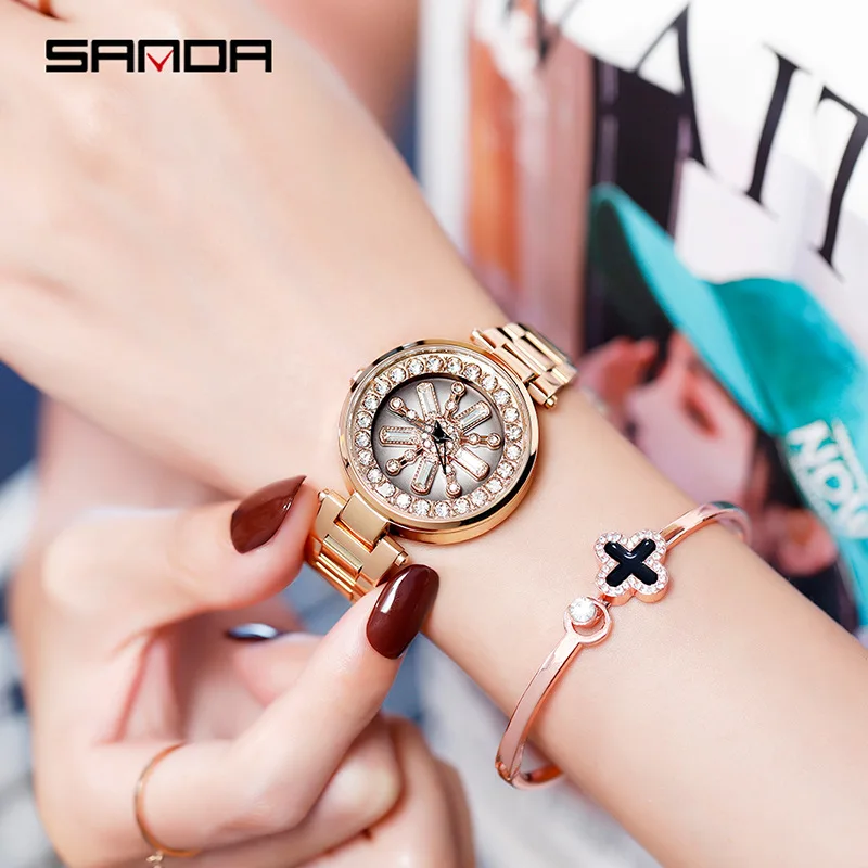 Лучший бренд счастливая фотография вращающиеся цветы Алмазный циферблат