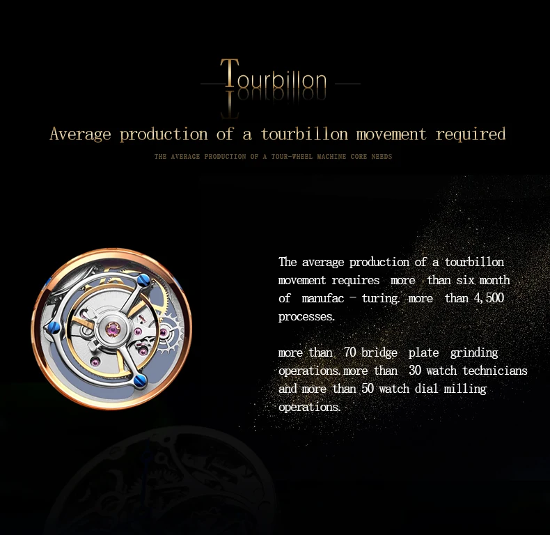 Tourbillon сапфир часы Скелетон Мужские автоматические механические часы Многофункциональный 24-часовой и лунной фазой, Для мужчин часы лучший бренд класса люкс