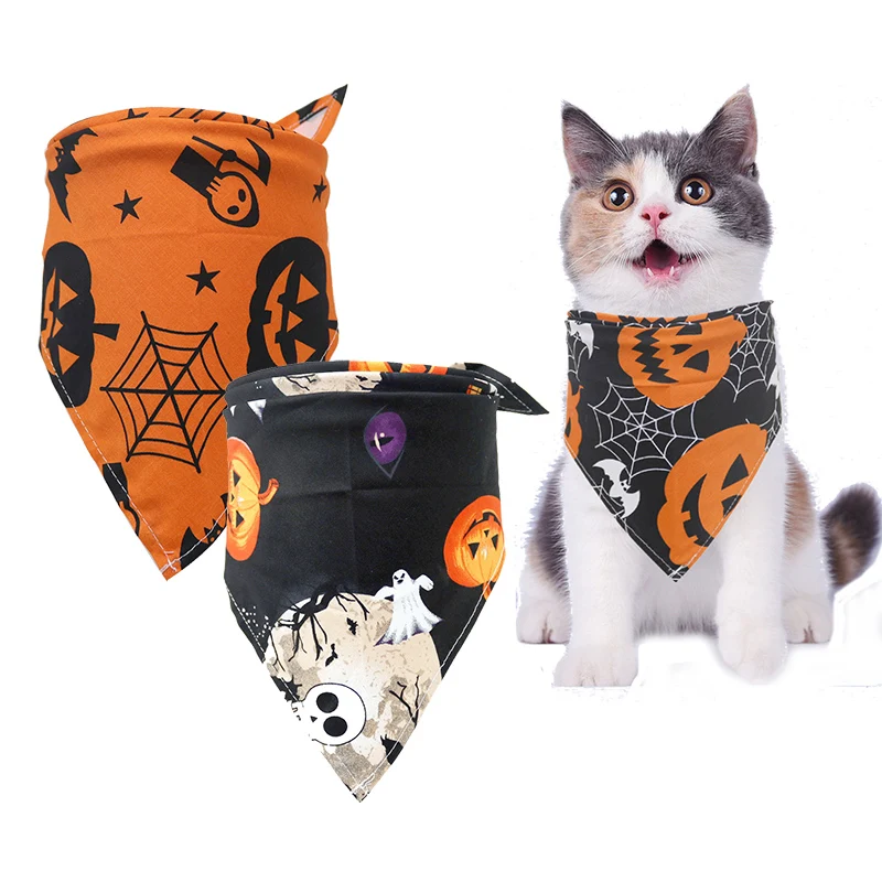 

Halloween Dog Bandana Halloween Pet Neckerchief Cat Dog Accessories Scarf Waterproof Bandana