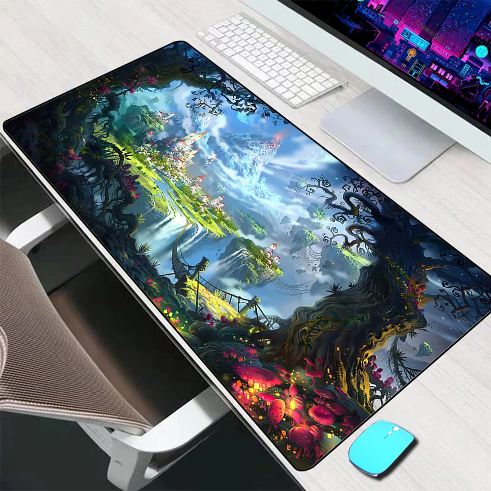 Коврик для мыши в стиле аниме фантазия пейзаж большие игровые аксессуары коврик