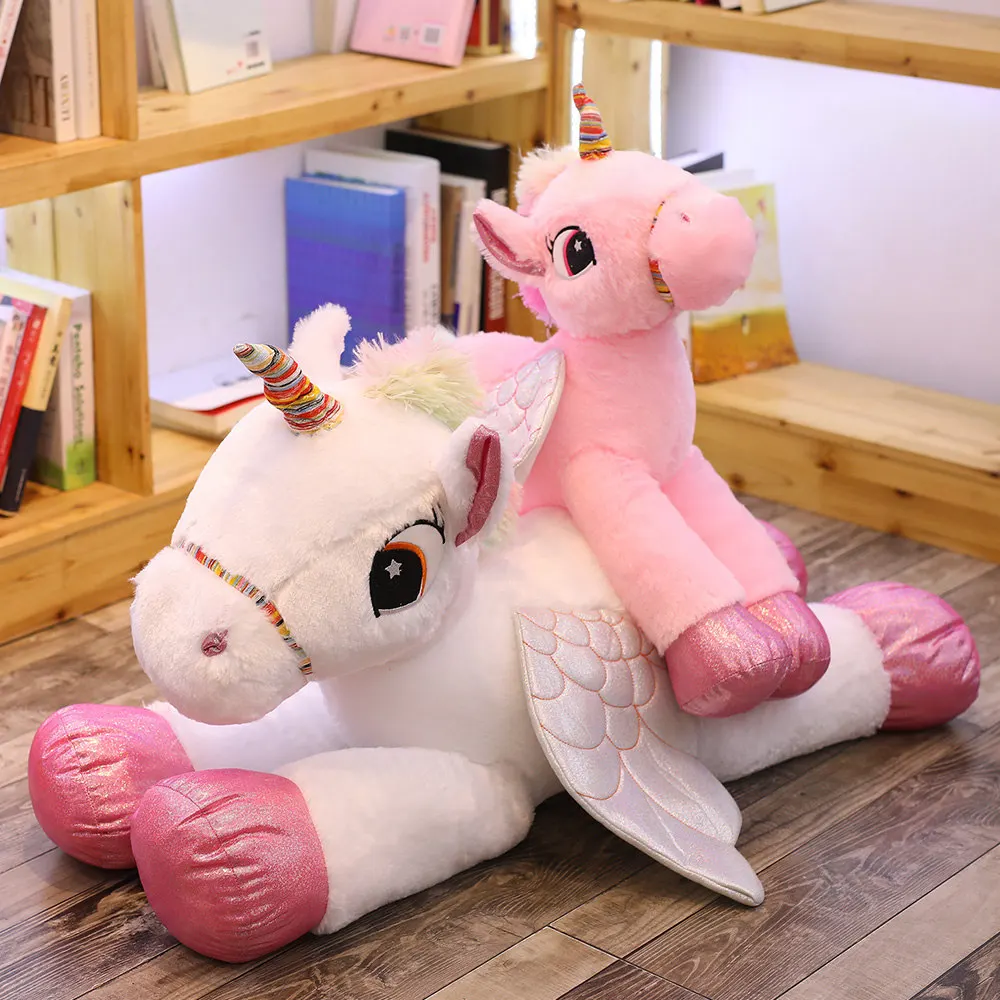 

1pc 45/60/90cm Kawaii Unicorn Plush Toys Giant Stuffed Animal Horse Toys for Children Soft Doll Home Decor Lover Birthday Gift