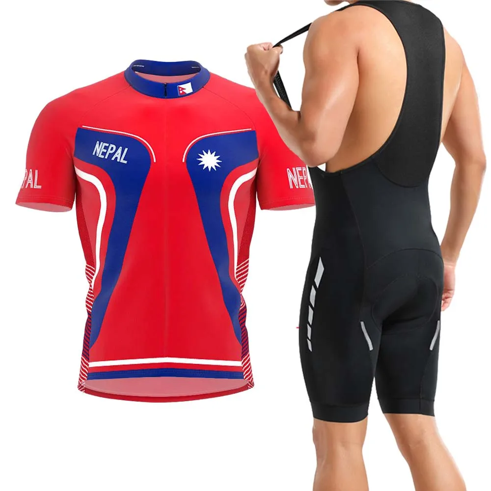 Classic Retro Nepal Short Sleeve Cycling Jersey Set Pro Team Road Bicycle Maillot Ciclismo Men's Summer Bike Wear Clothing | Спорт и