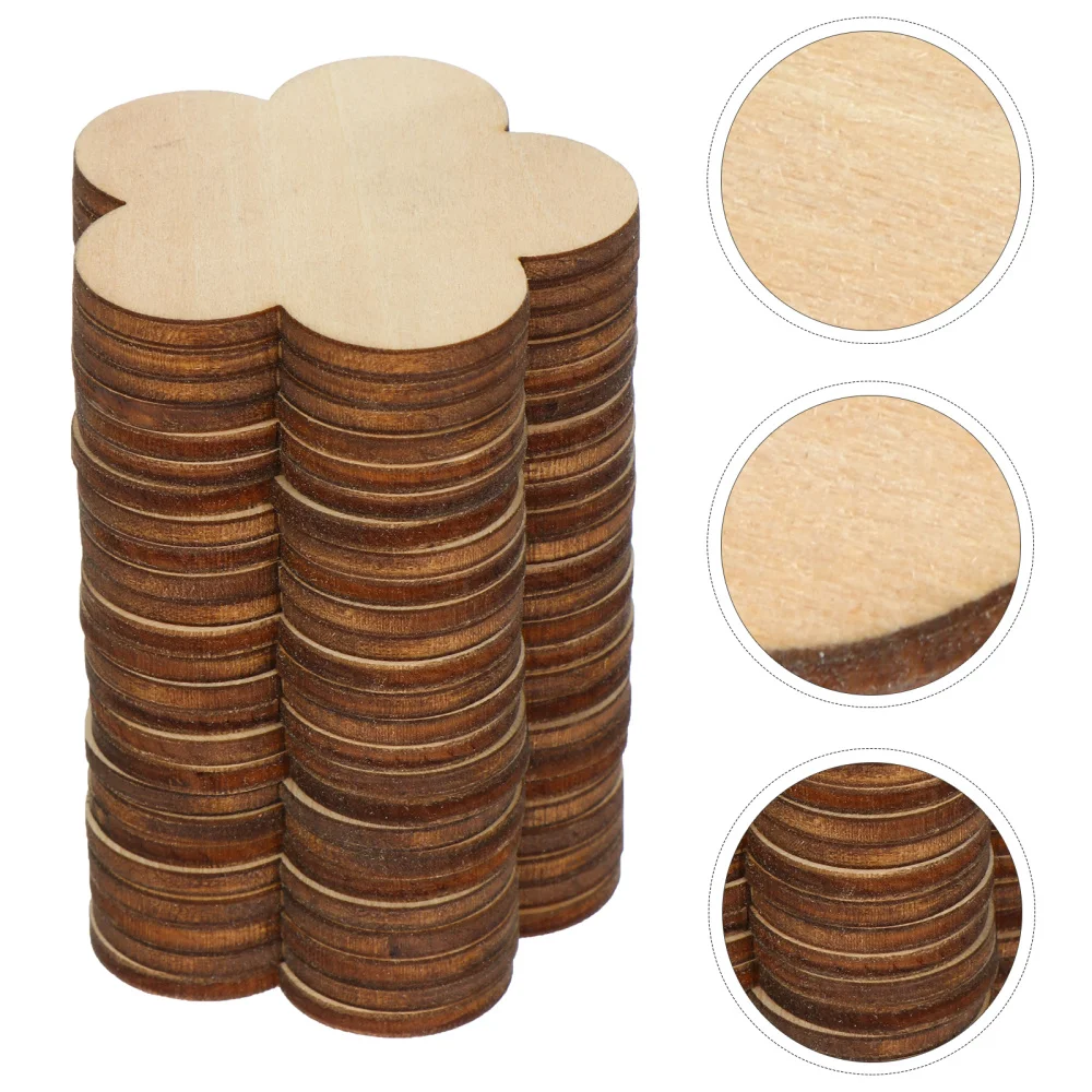 

50Pcs Wood Chip Blank Tags Wedding Unfinished Hanging Craft Home Decor