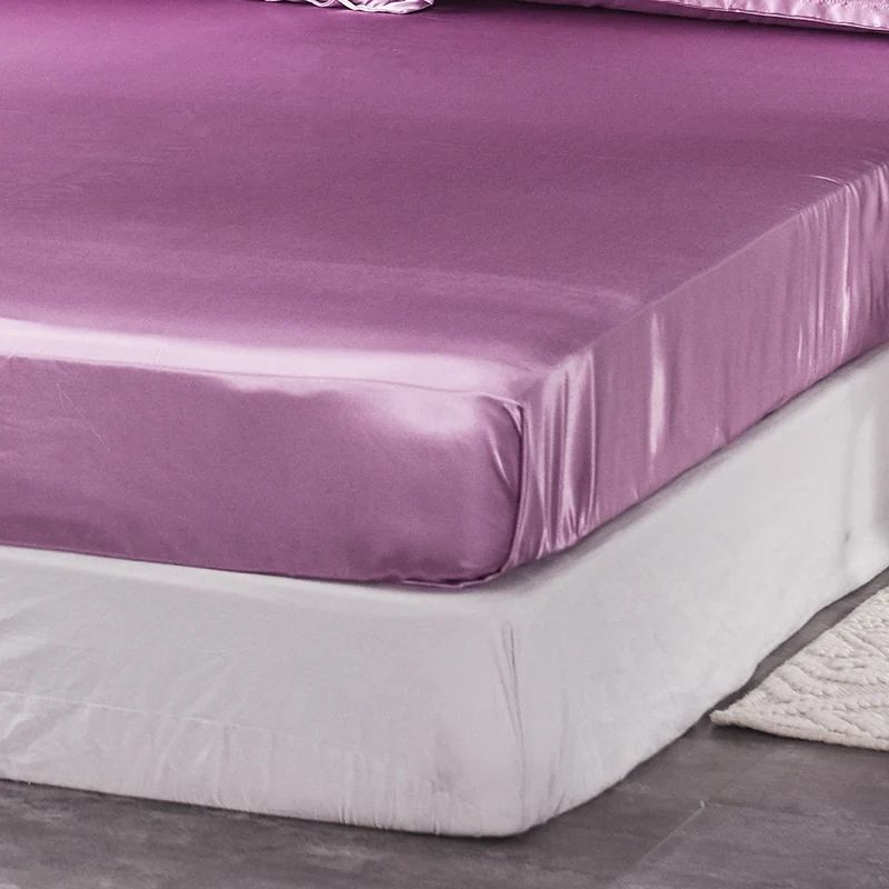 Liv-Esthete 1 шт. атласная шелковая Роскошная натяжная простыня на резинке наматрасник